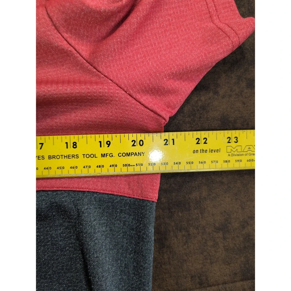 Adidas Climachill Mens Polo Shirt Medium Red Grey Colorblock Athletic‎ Golf Top